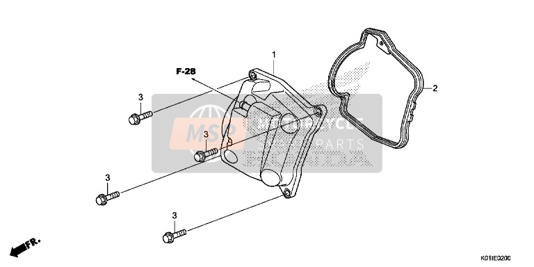 Honda SH125ADS 2014 Cylinder Head Cover for a 2014 Honda SH125ADS